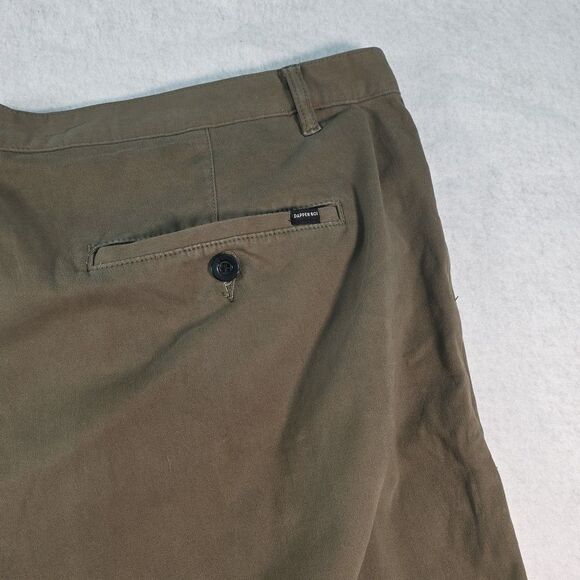 Dapper Boi Chino Slim Premium Pants Stretch Unisex Size 48x31 Olive Green Preppy - Picture 4 of 8
